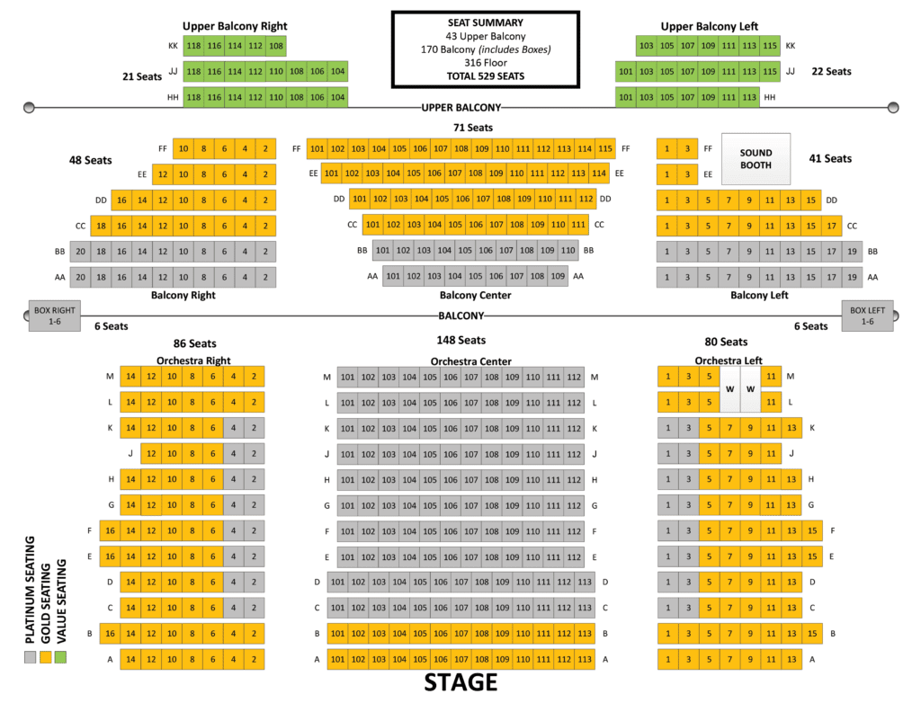 Juanita K Hammons Hall Seating Chart With Seat Numbers